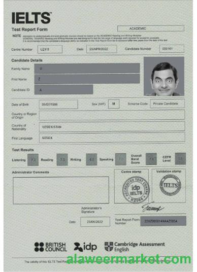 United Kingdom Ielts report form